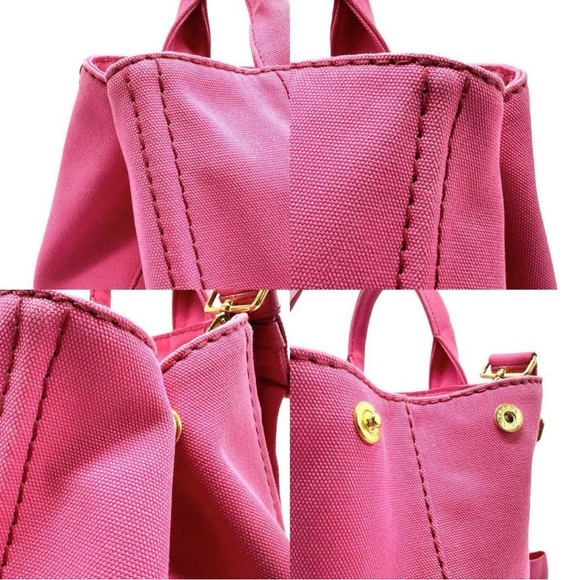 Prada Canapa Crossbody & Tote W Original Strap Pink - Picture 10 of 15